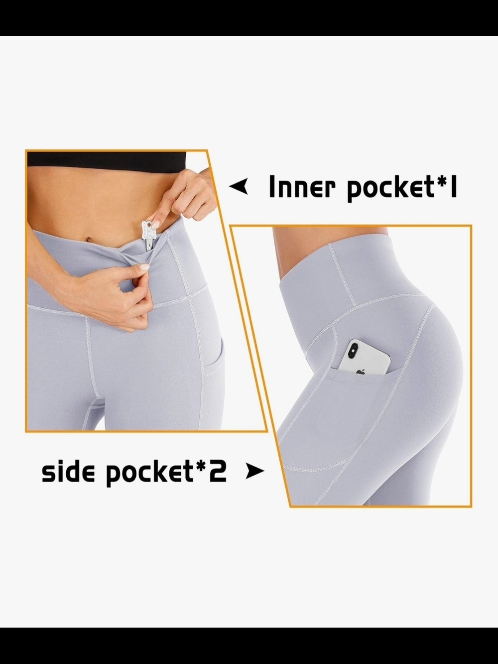 High-Rise Cropped Athletic Leggings in Light Gray - Picture 6 of 11